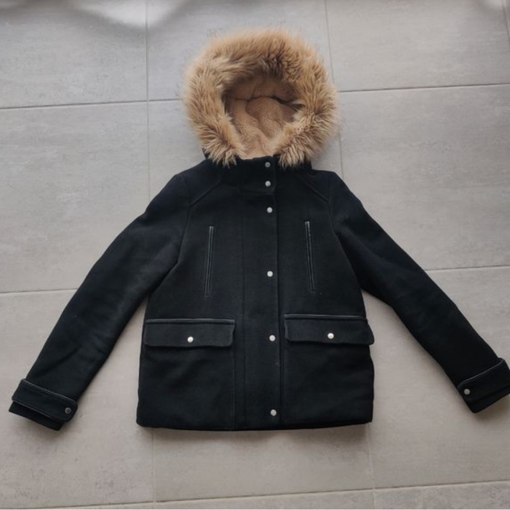 Zara wool Coat with with large hood